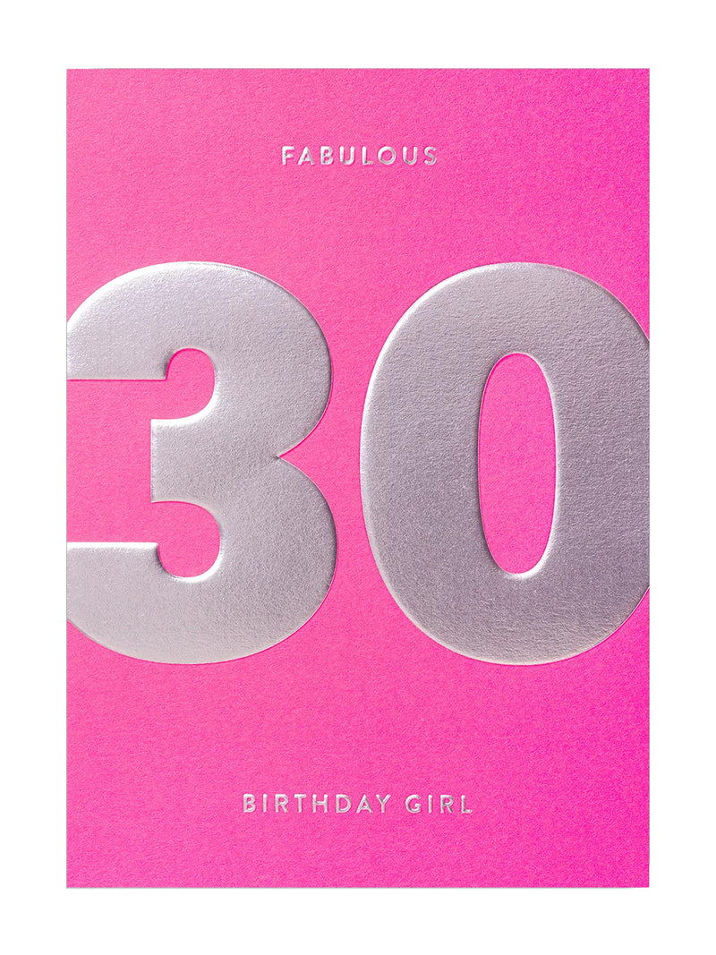 Fabulous 30 Birthday Girl Birthday Card