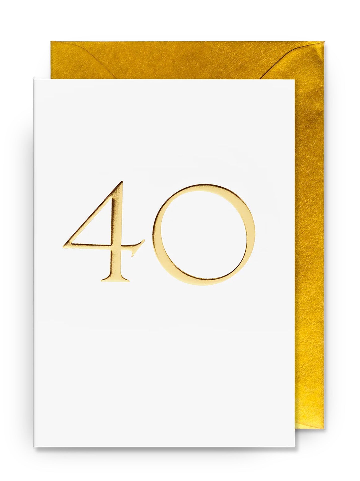 White & Gold Milestone 40th Birthday Card