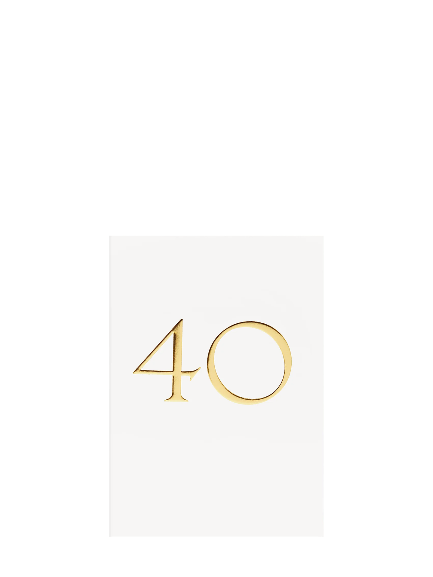 White & Gold Milestone 40th Birthday Card
