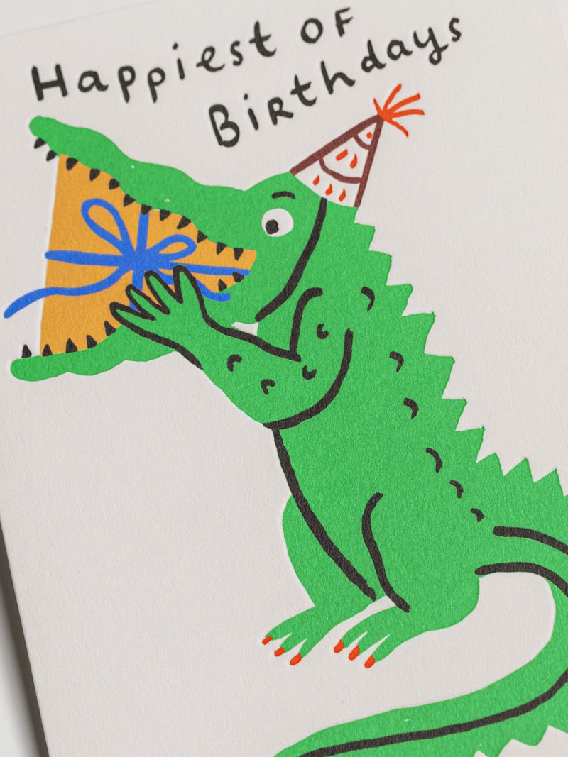 Retro croc illustrated birthday card