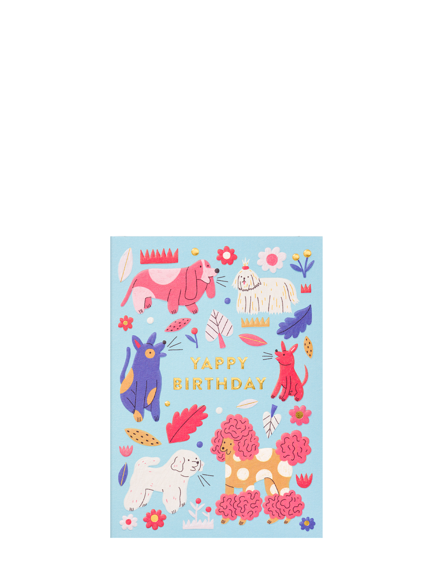 Yappy party pups illustrated birthday card