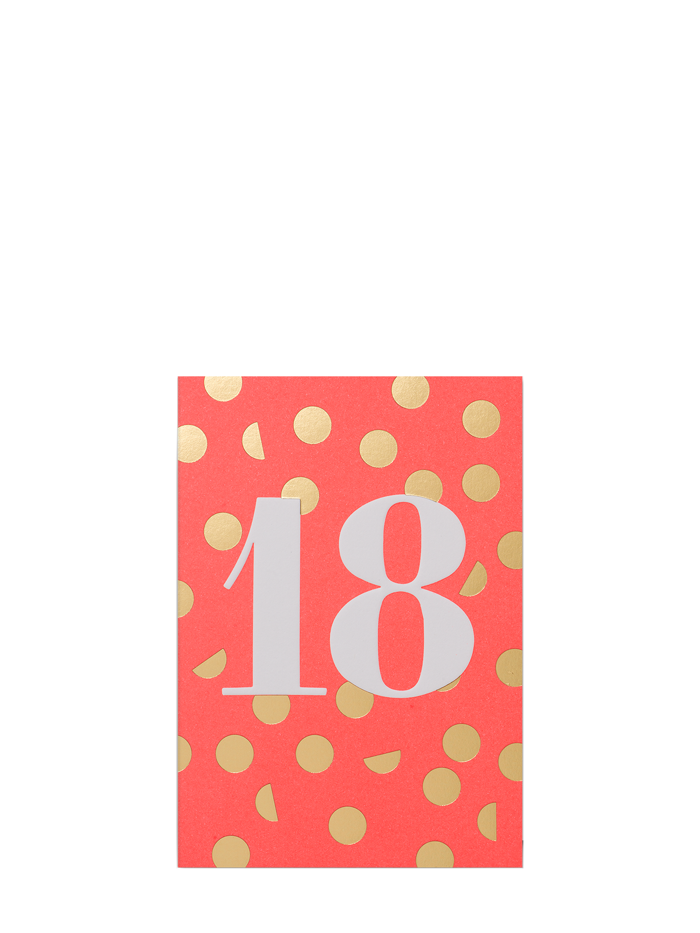 18th confetti in gold and orange milestone birthday card