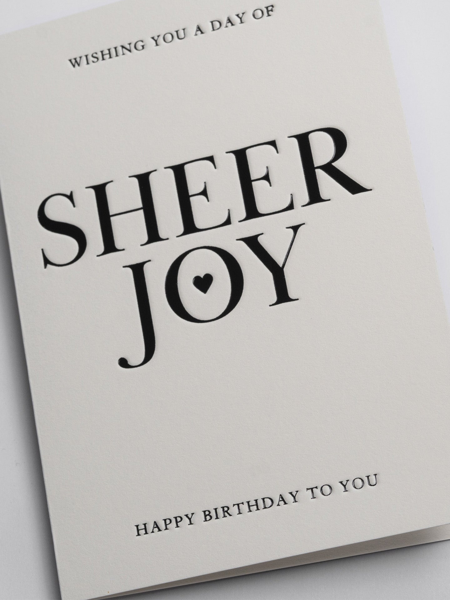 Sheer joy birthday card