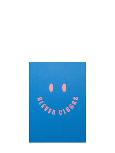 Clever cloggs smiley blue graduation card