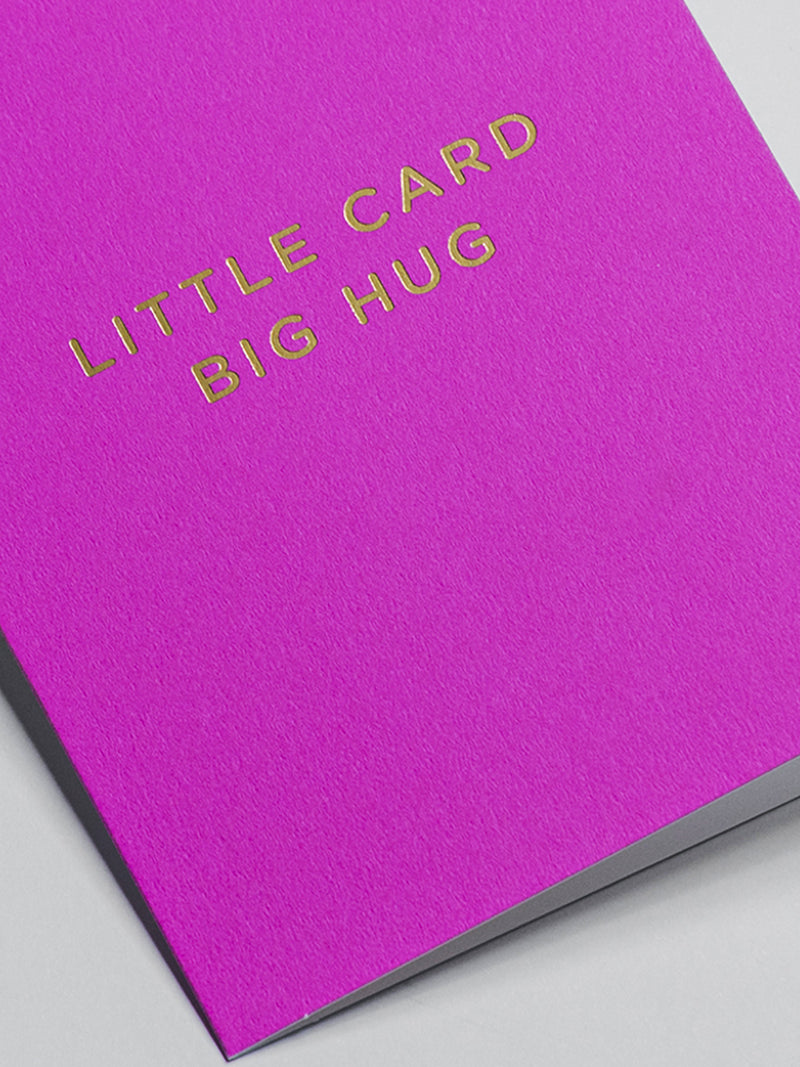 Little card big hug, pink mini love & friendship card