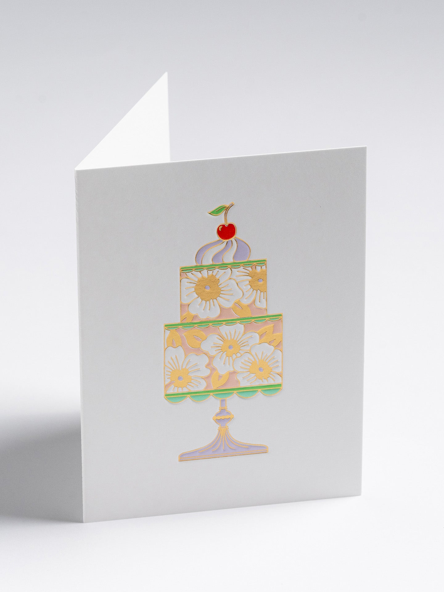 Decorative floral cake illustrated mini celebration card for all occasions by Hanna Werning