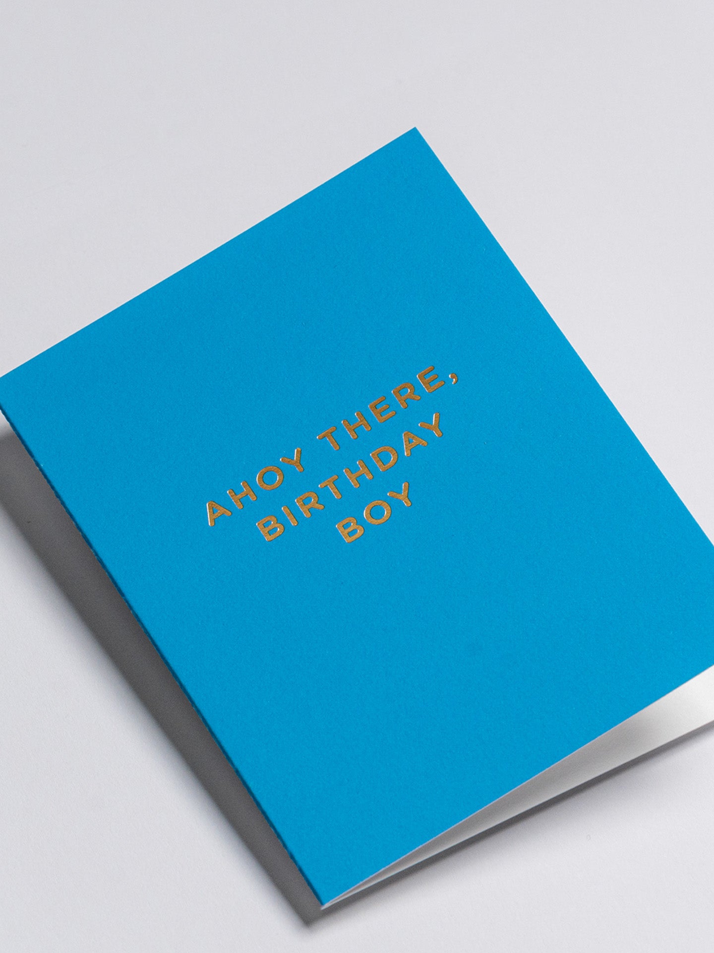 Ahoy boy blue birthday mini card by Cherished