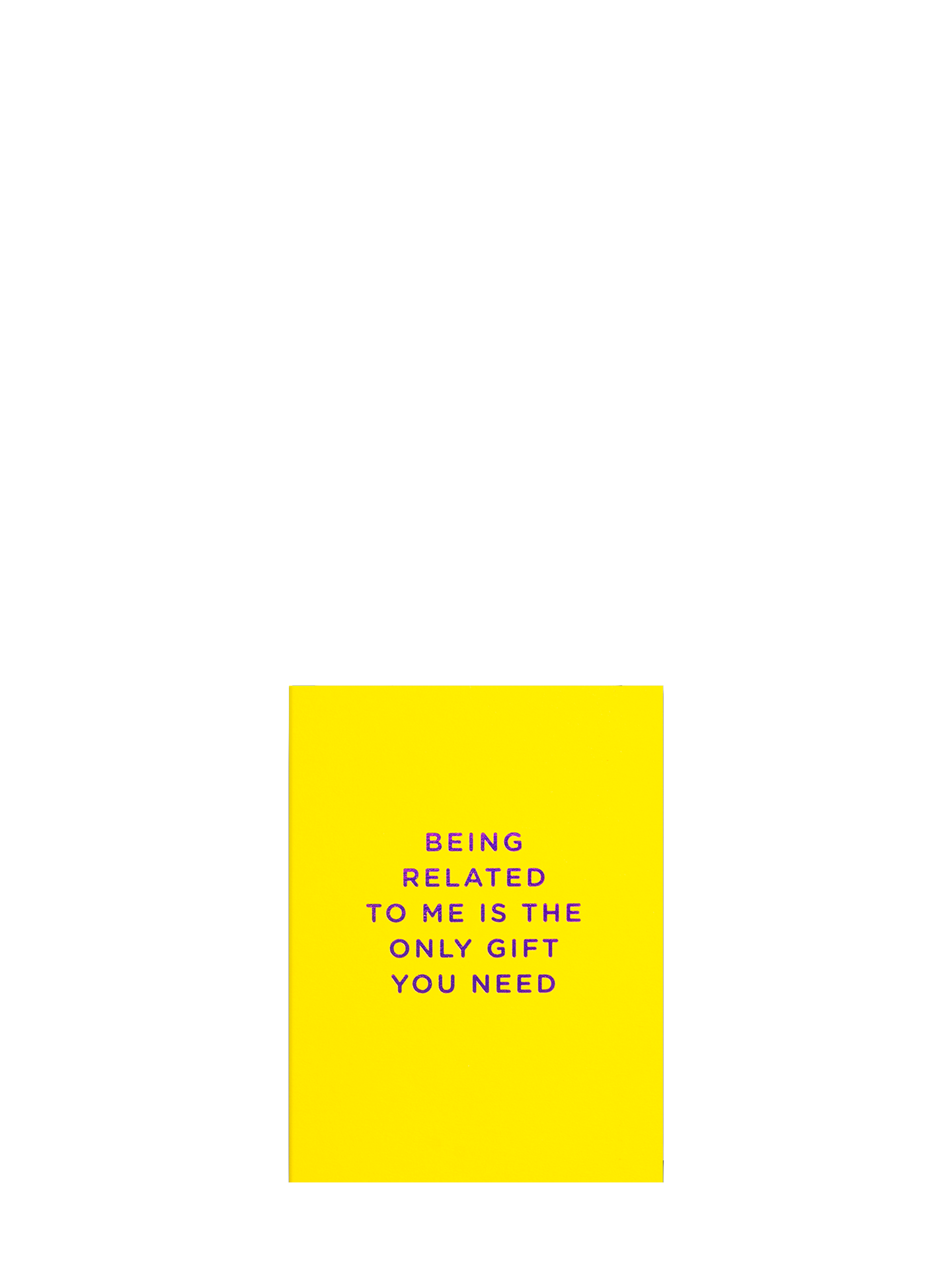 Being related gift yellow mini birthday card