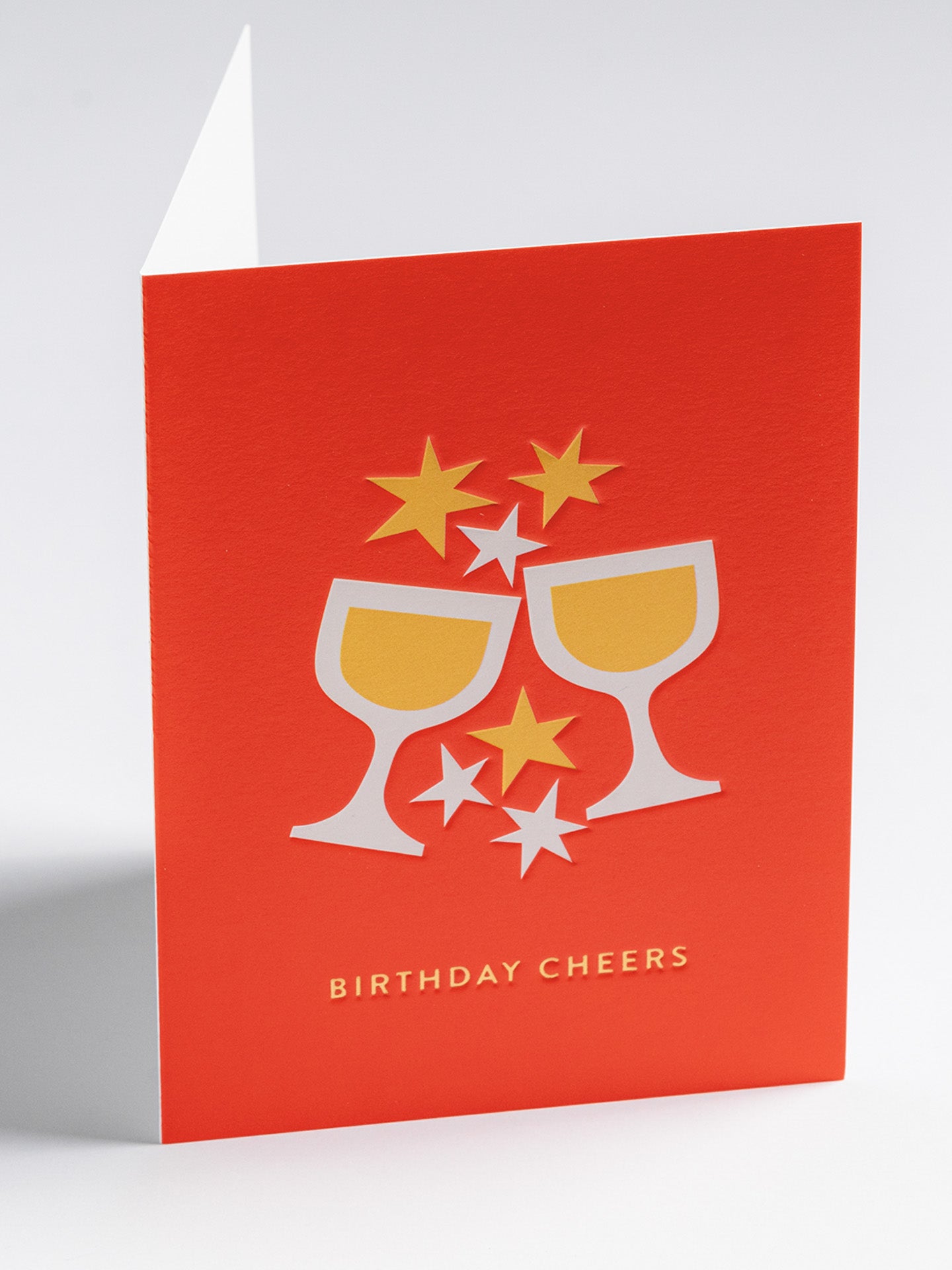 Birthday cheers sparkly toasting mini birthday card by Ryan Chapman