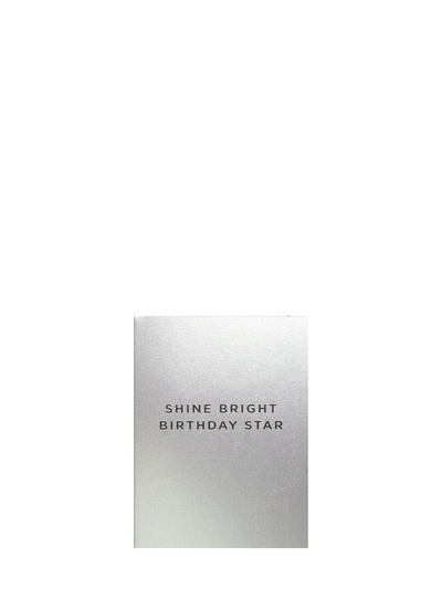 Shine bright star silver mini birthday card