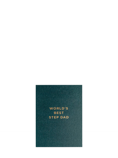 World’s best step dad mini Father's day card, dark green