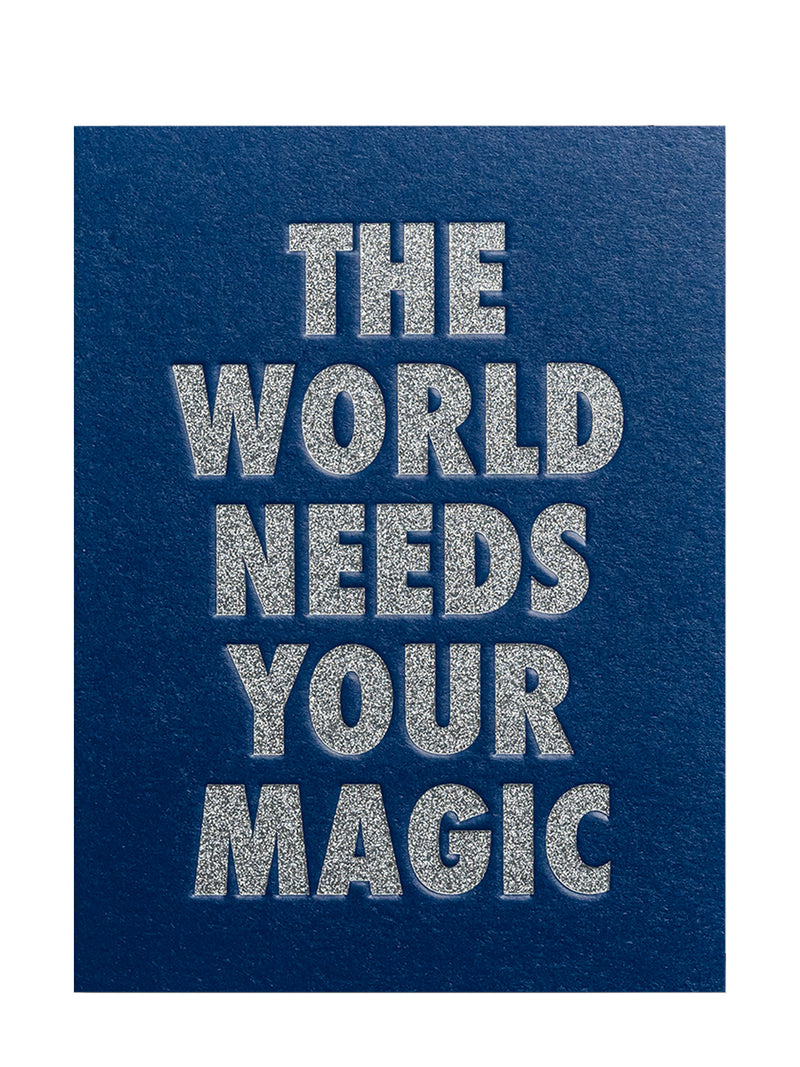 The World Needs Your Magic, navy mini love & friendship card