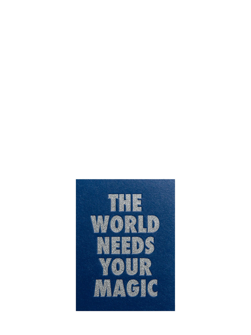 The World Needs Your Magic, navy mini love & friendship card