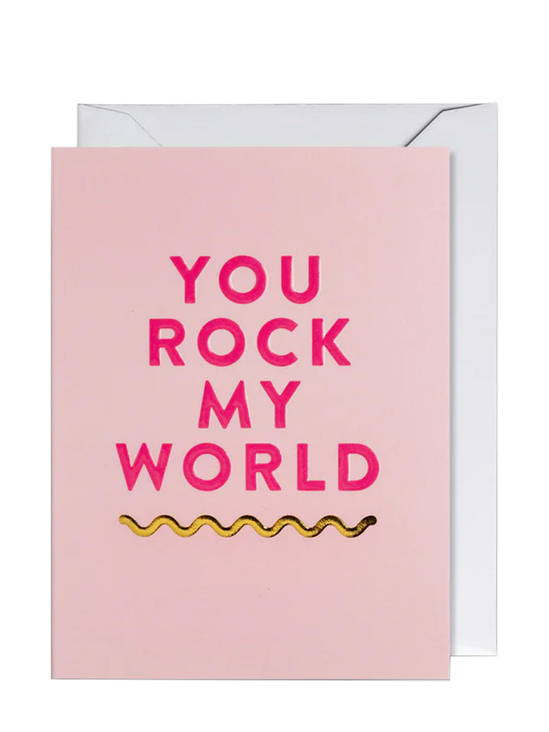 You rock my world mini love & friendship card