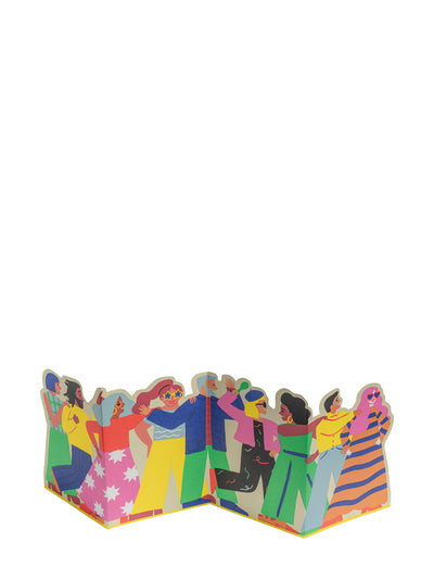 Conga Line fold out Concertina celebration card