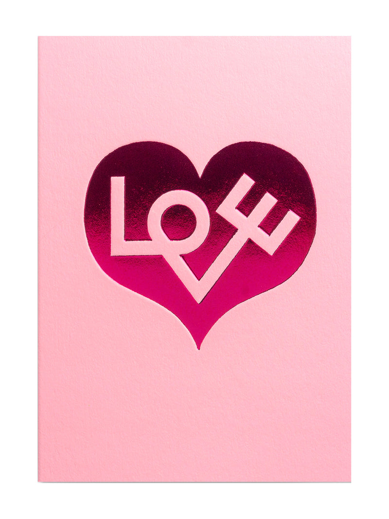Pink heart love & friendship card