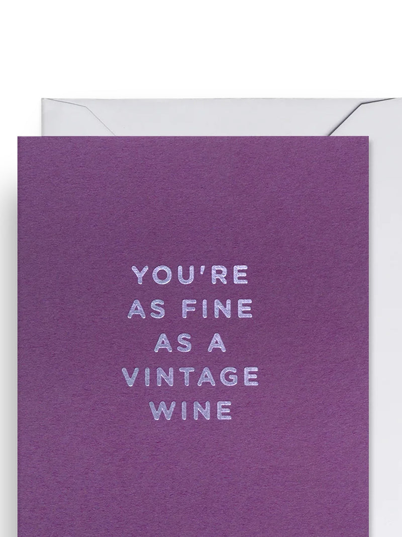 As fine as A vintage wine mini birthday card