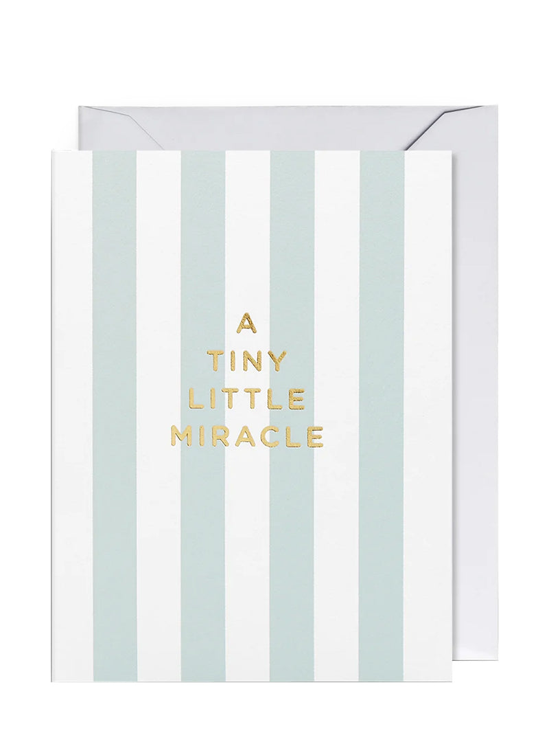 A Tiny Little Miracle New Baby Mini Card, pink or blue