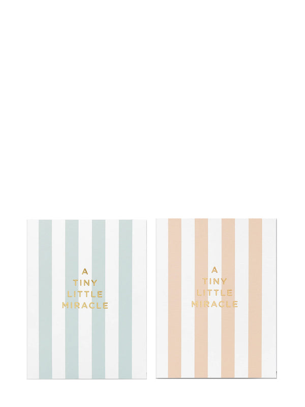 A Tiny Little Miracle New Baby Mini Card, pink or blue