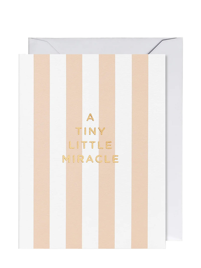 A Tiny Little Miracle New Baby Mini Card, pink or blue
