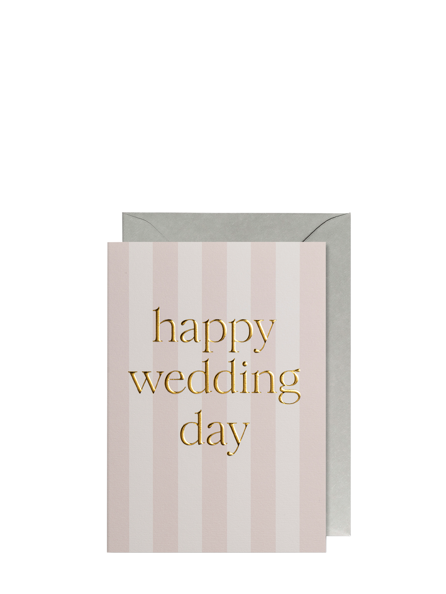 Happy Wedding Day Pastel Pink Stripes Wedding Card by Parasol