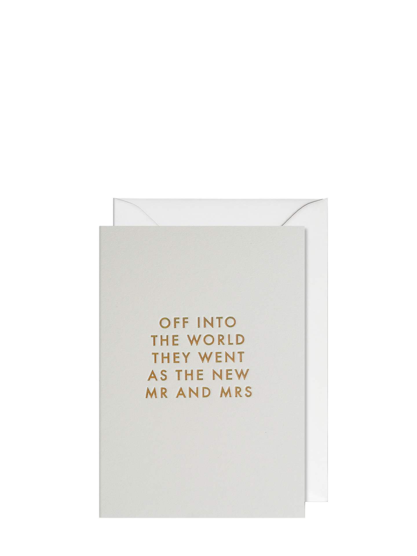 Off into the World They Went As the New Mr and Mrs Wedding Card by Postco