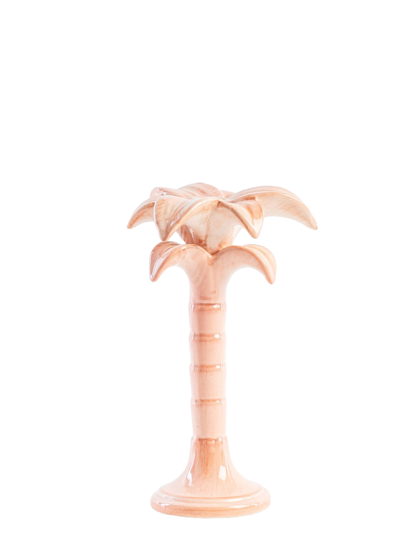 Pink Palm Candleholder, Medium