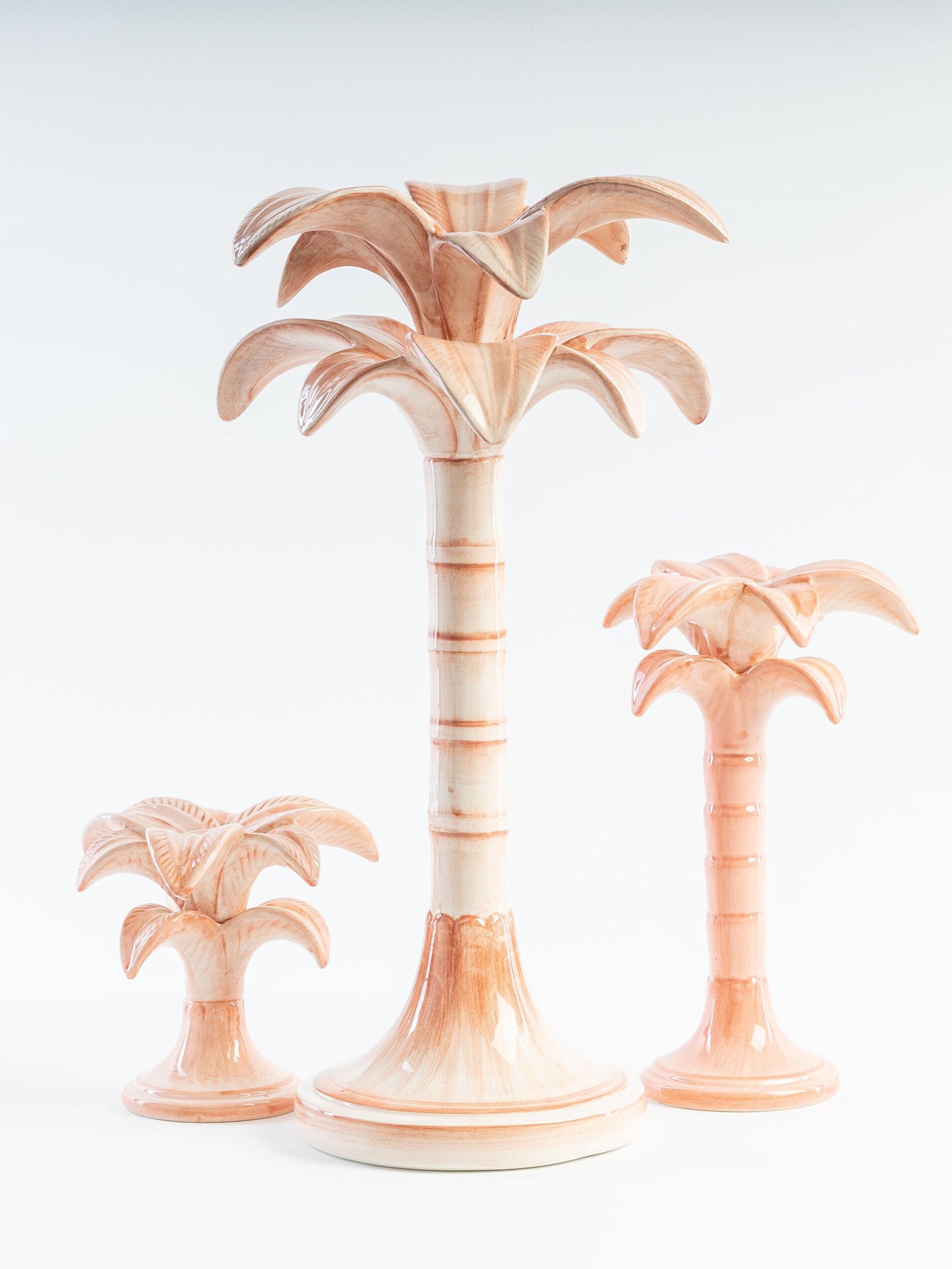 Pink Palm Candleholder, Medium