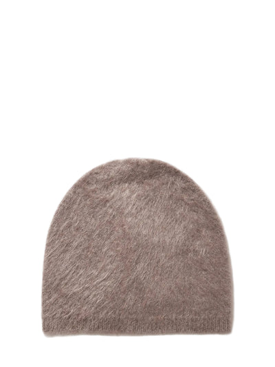 Brushed cashmere beanie, truffle brown