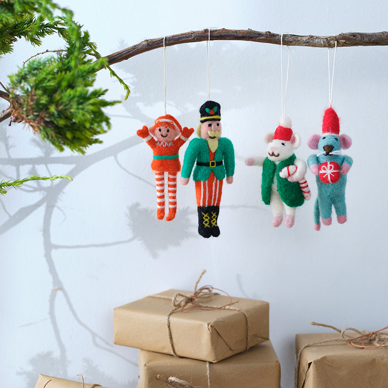 Nutcracker woollen hanging ornament