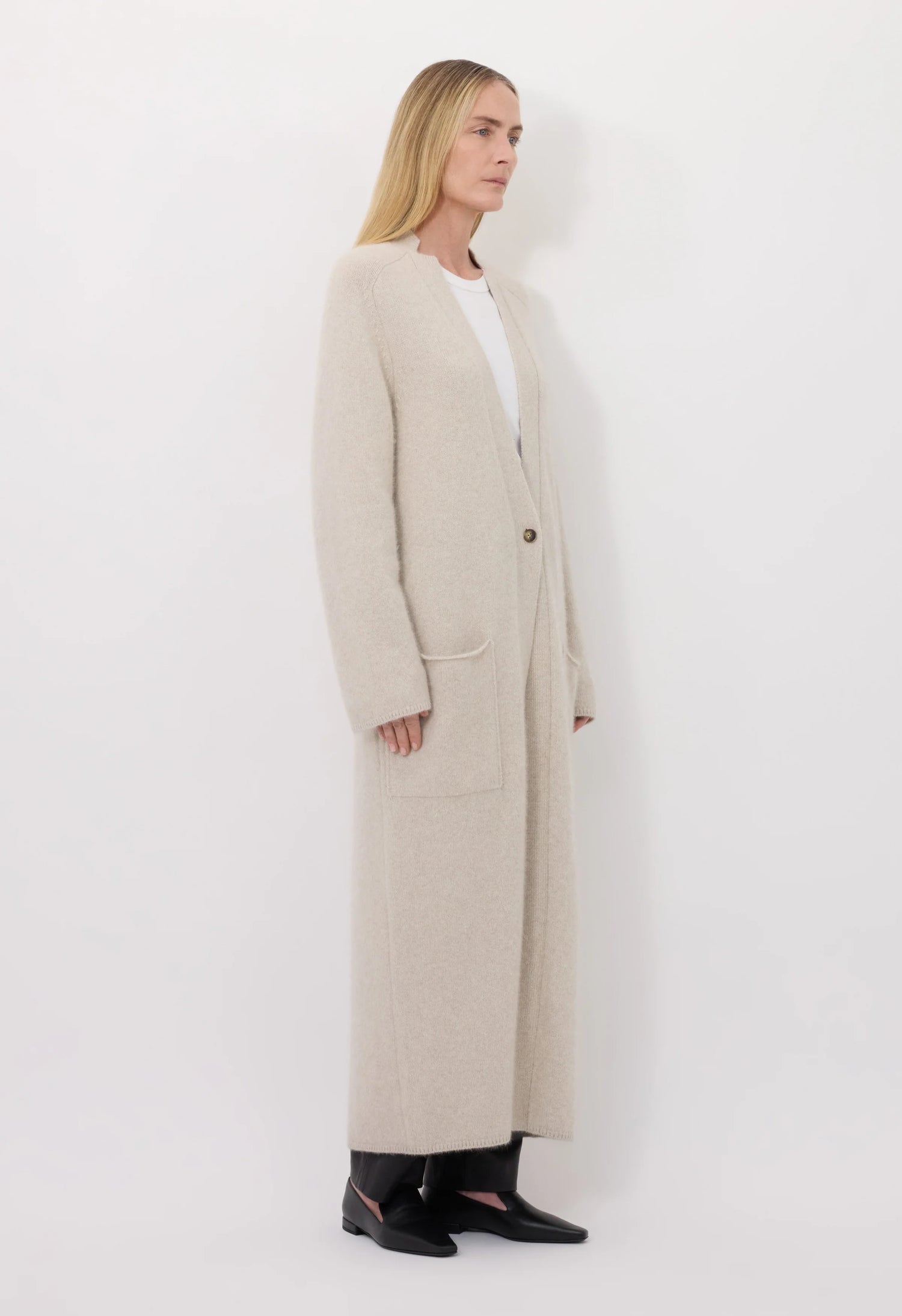 Smet maxi knit cardigan, Ivory