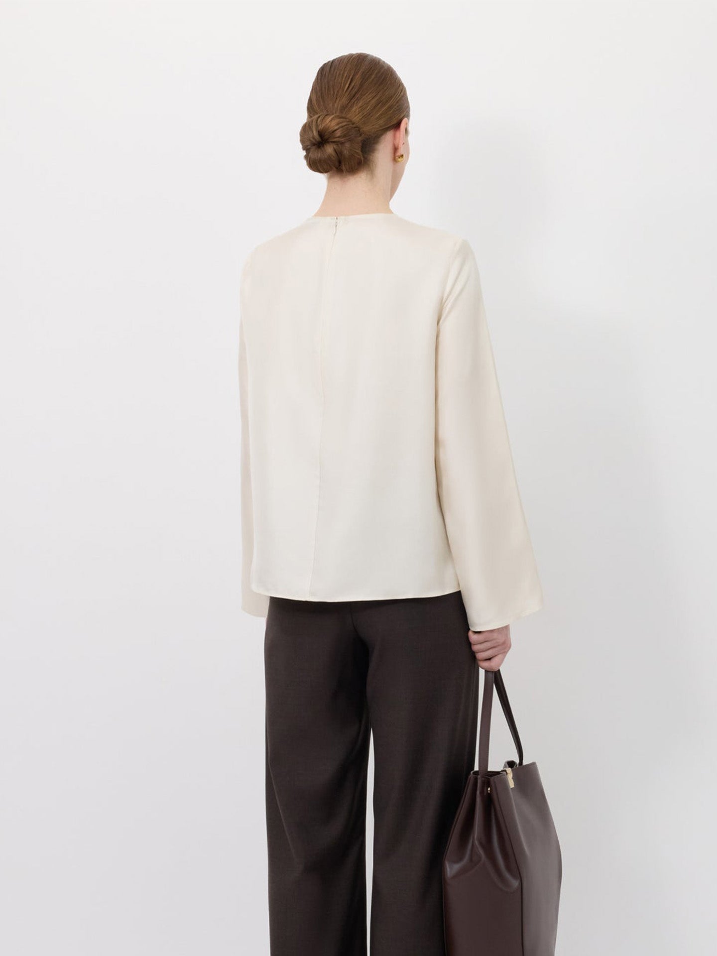 Azae draped blouse, Ivory