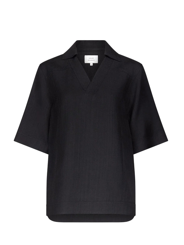 Ermo oversized polo, black