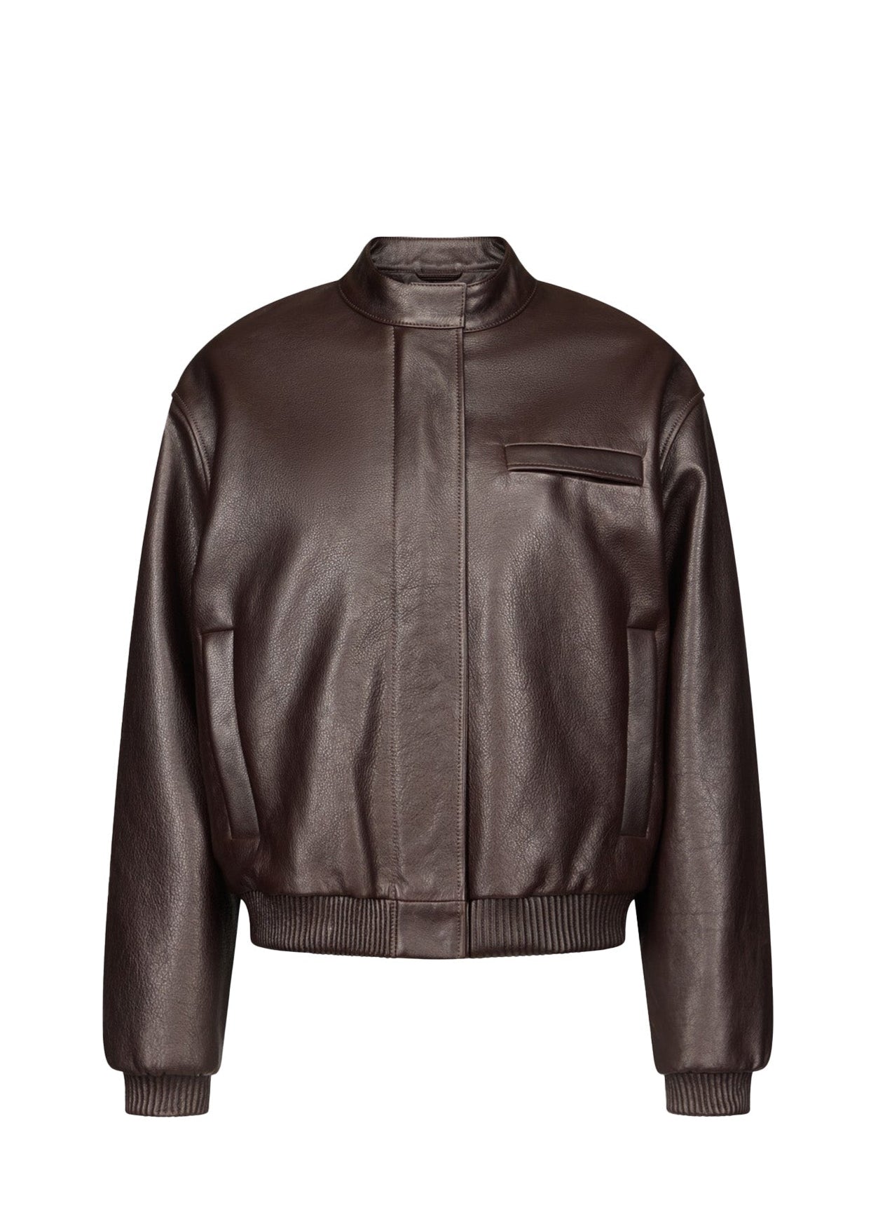 Marlow leather bomber jacket, brown