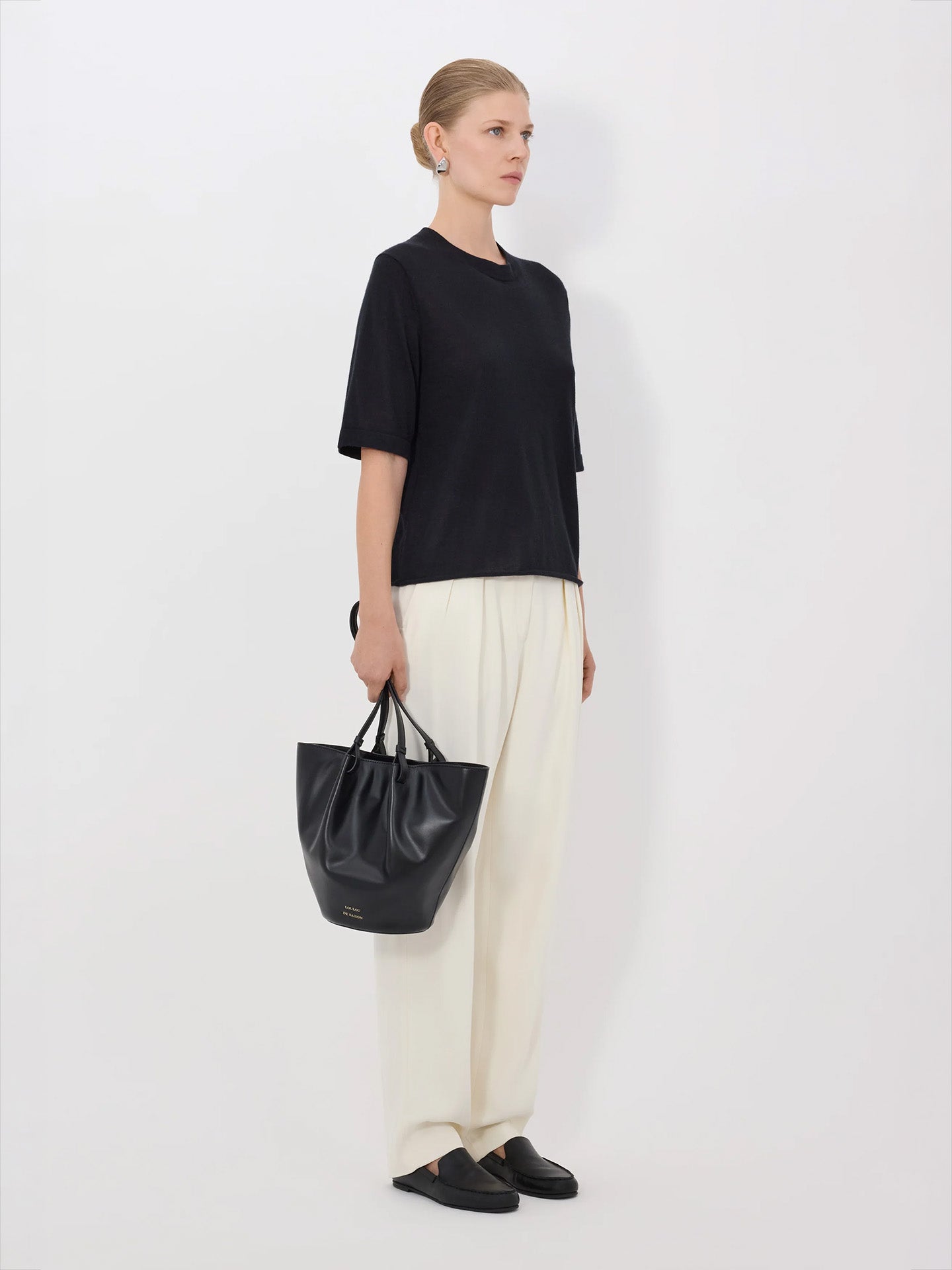 Nala fine short-sleeve-top, black