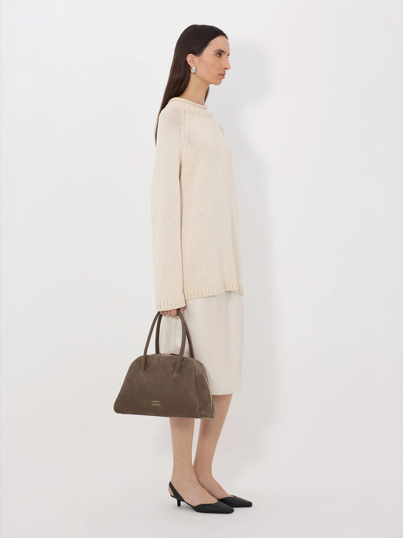 Zima raglan linen-silk sweater, natural