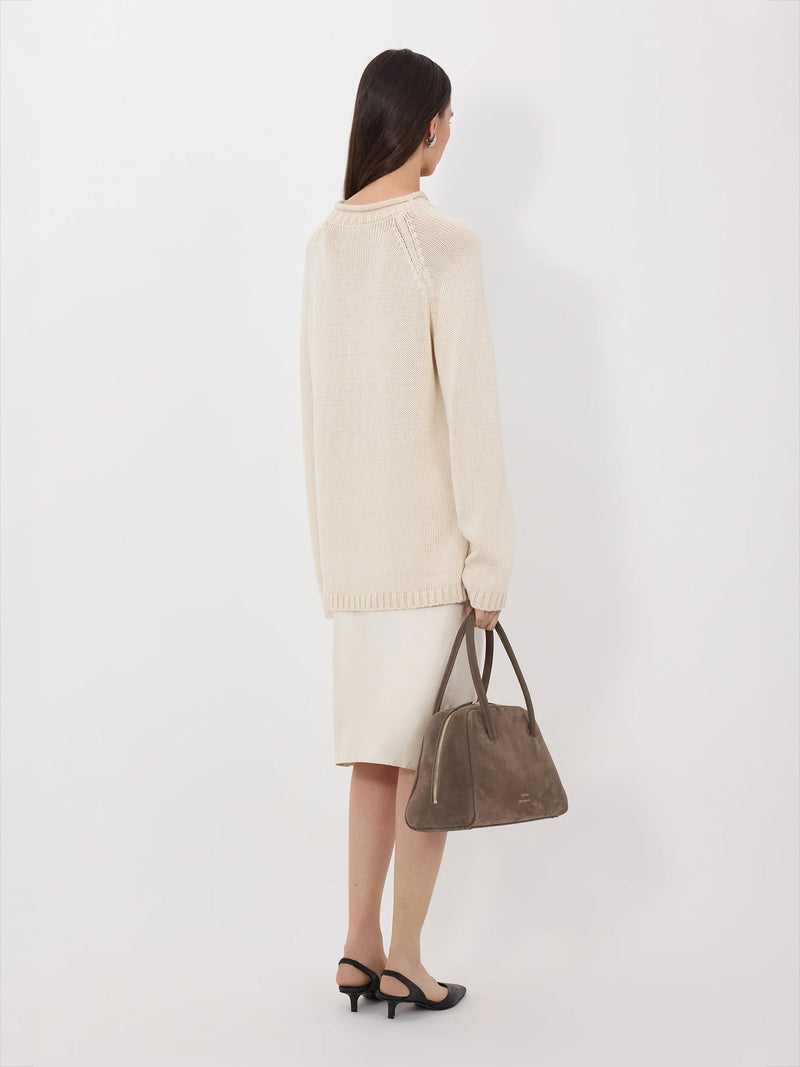 Zima raglan linen-silk sweater, natural