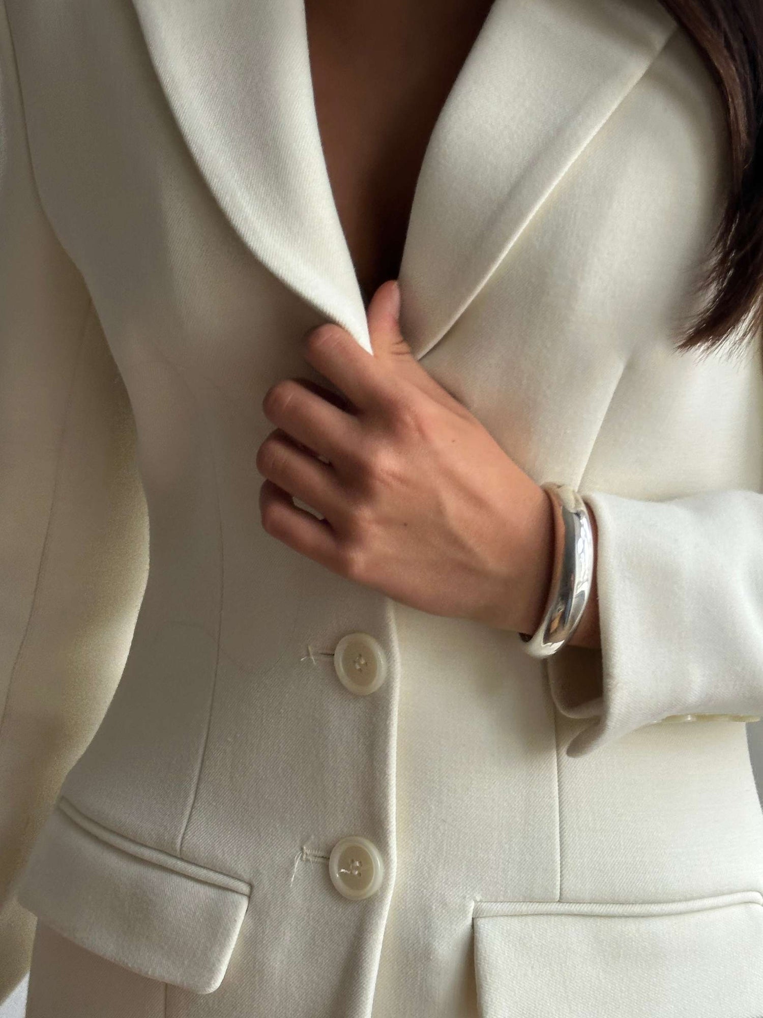 Odessa chunky bracelet, silverplated