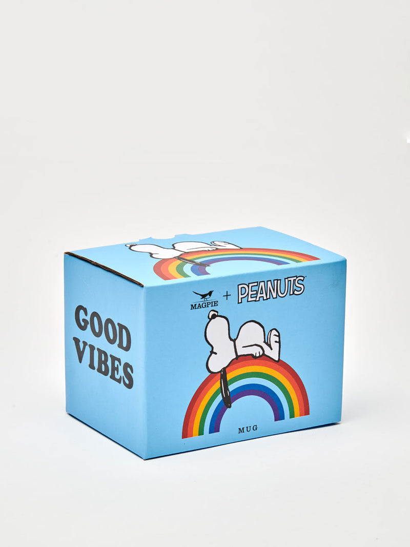 Good Vibes Peanuts mug (rainbow)