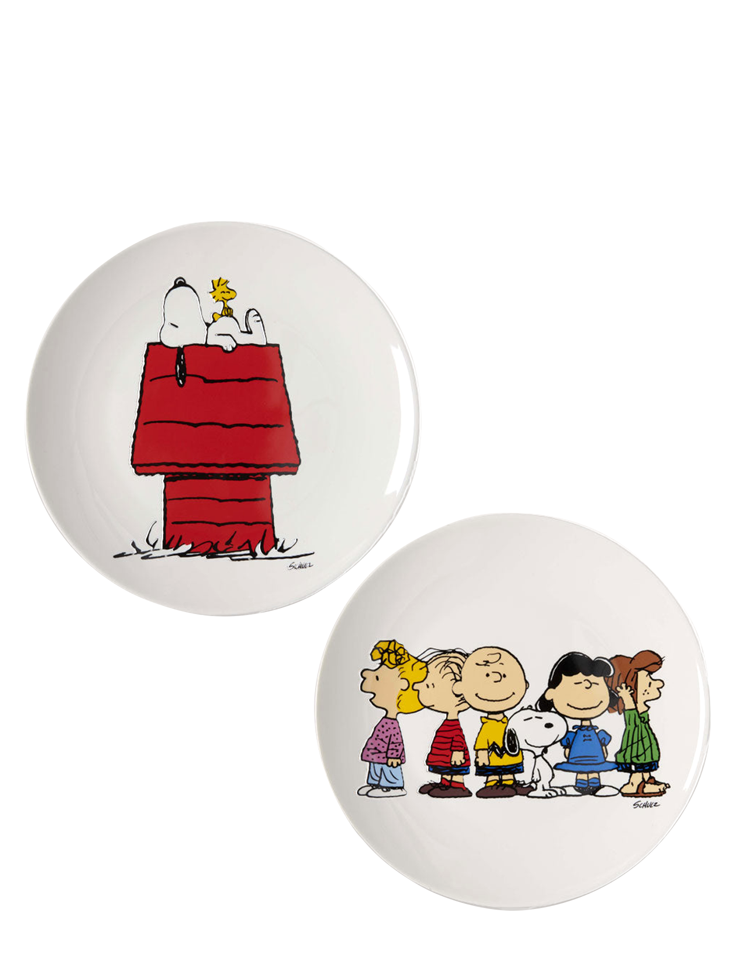 Peanuts 2-plate set, Snoopy & the gang