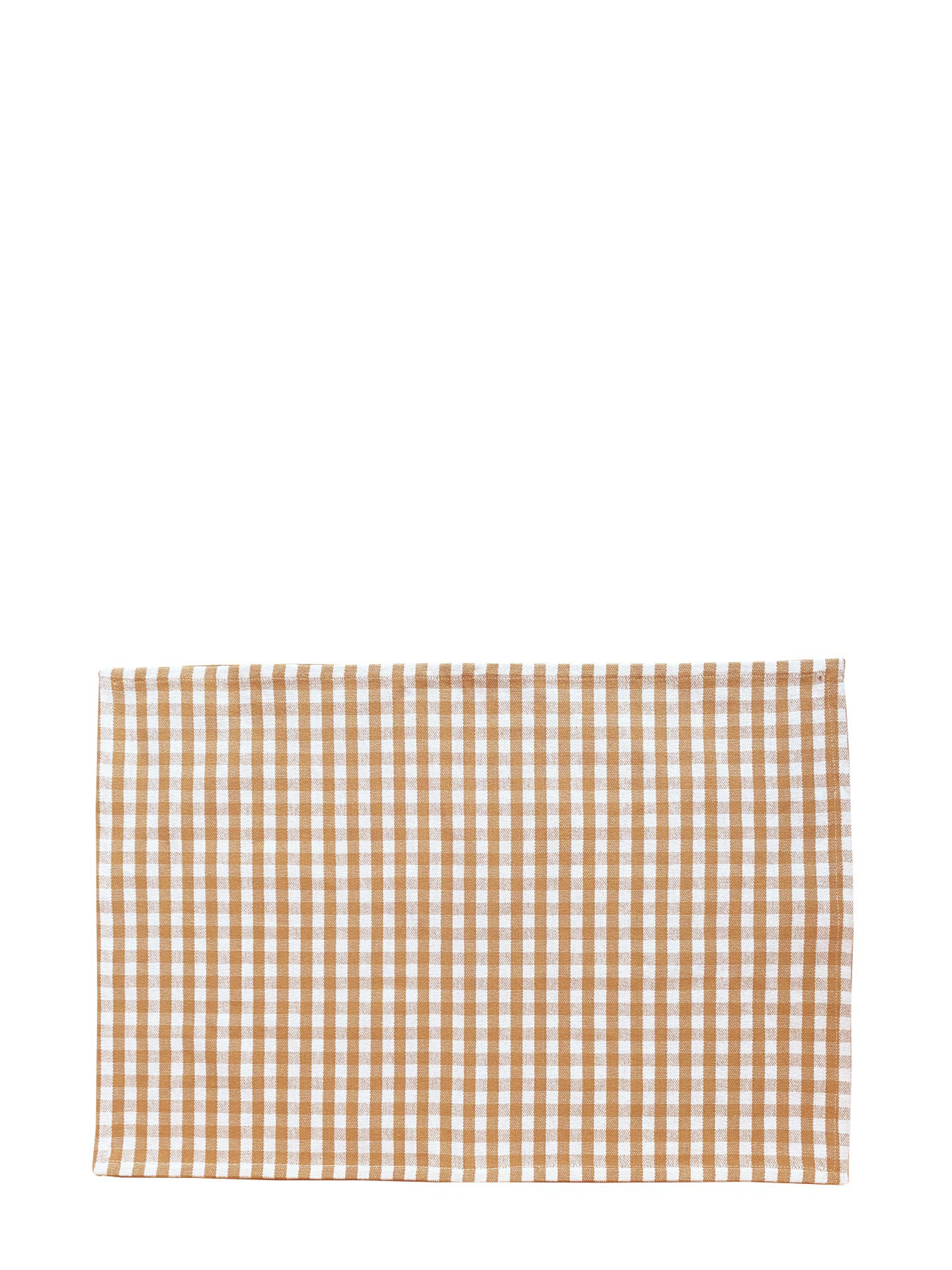 Cotton vichy placemat, camel or black (35x50 cm)