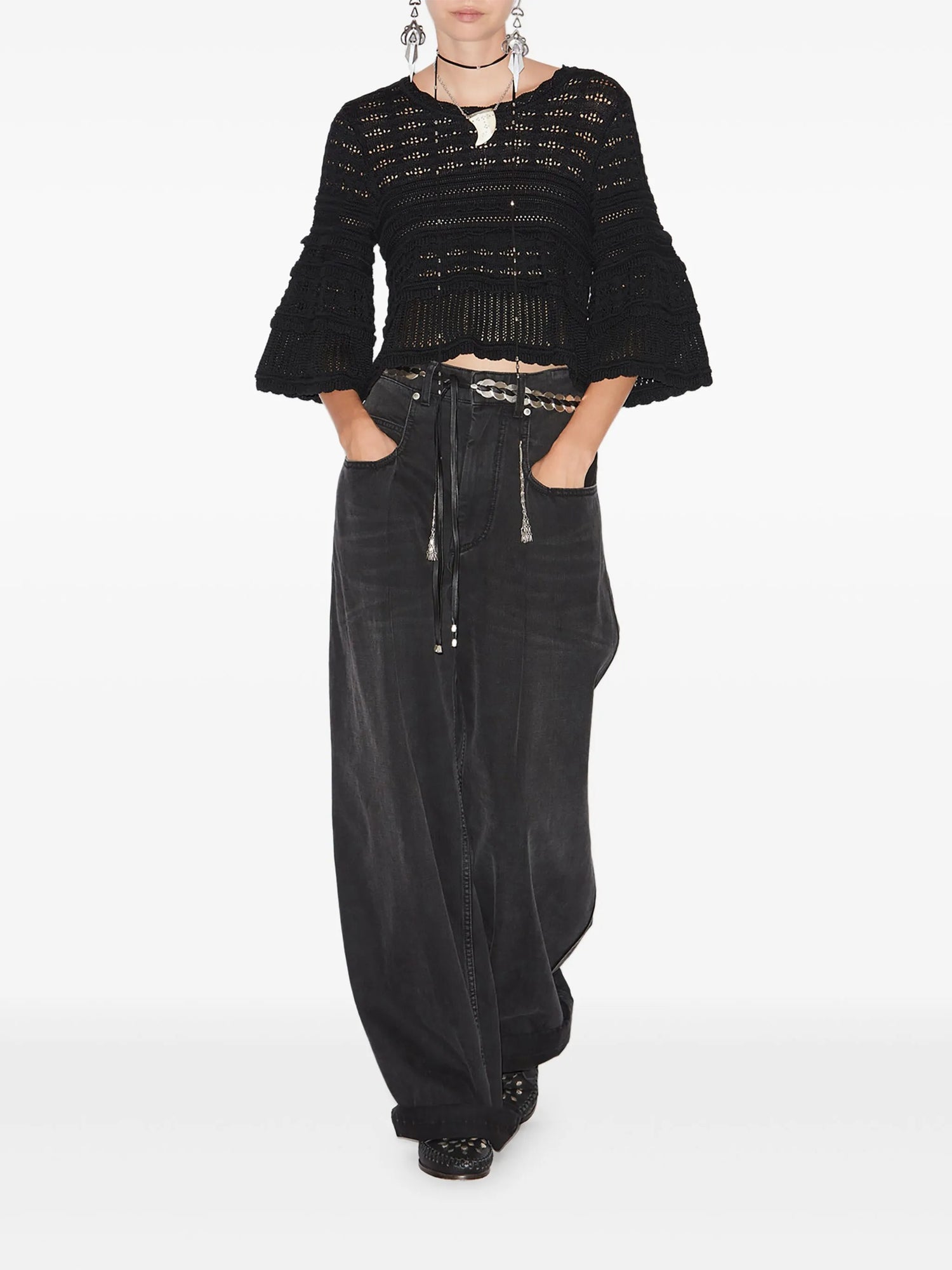 Azelia knitted sweater, black