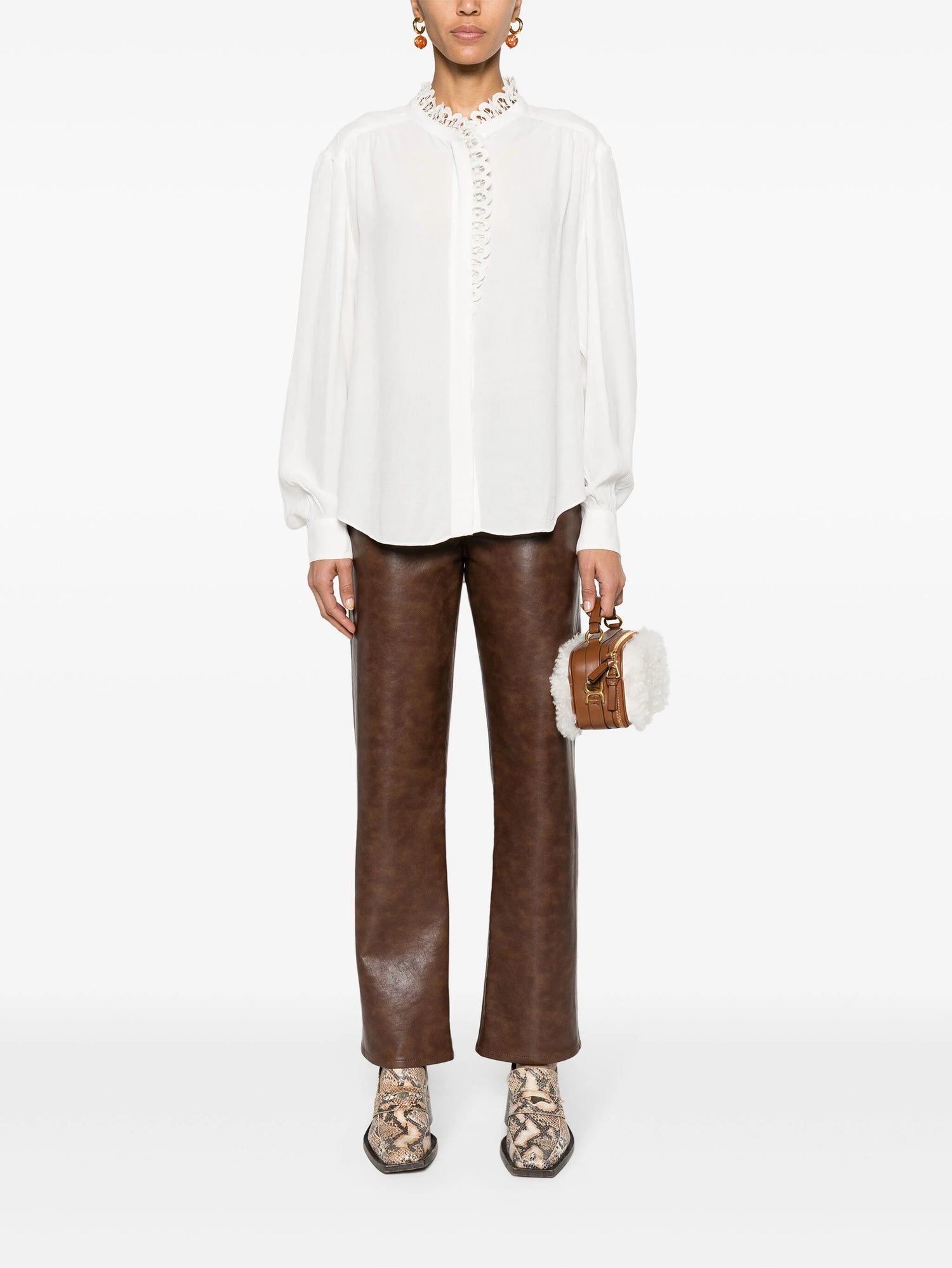 Estela broderie shirt, white
