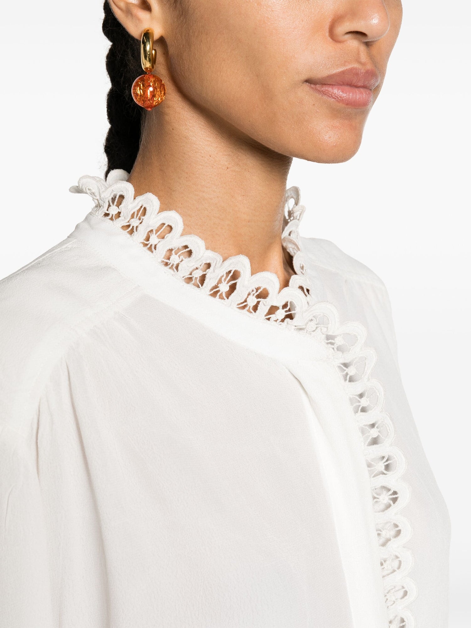 Estela broderie shirt, white