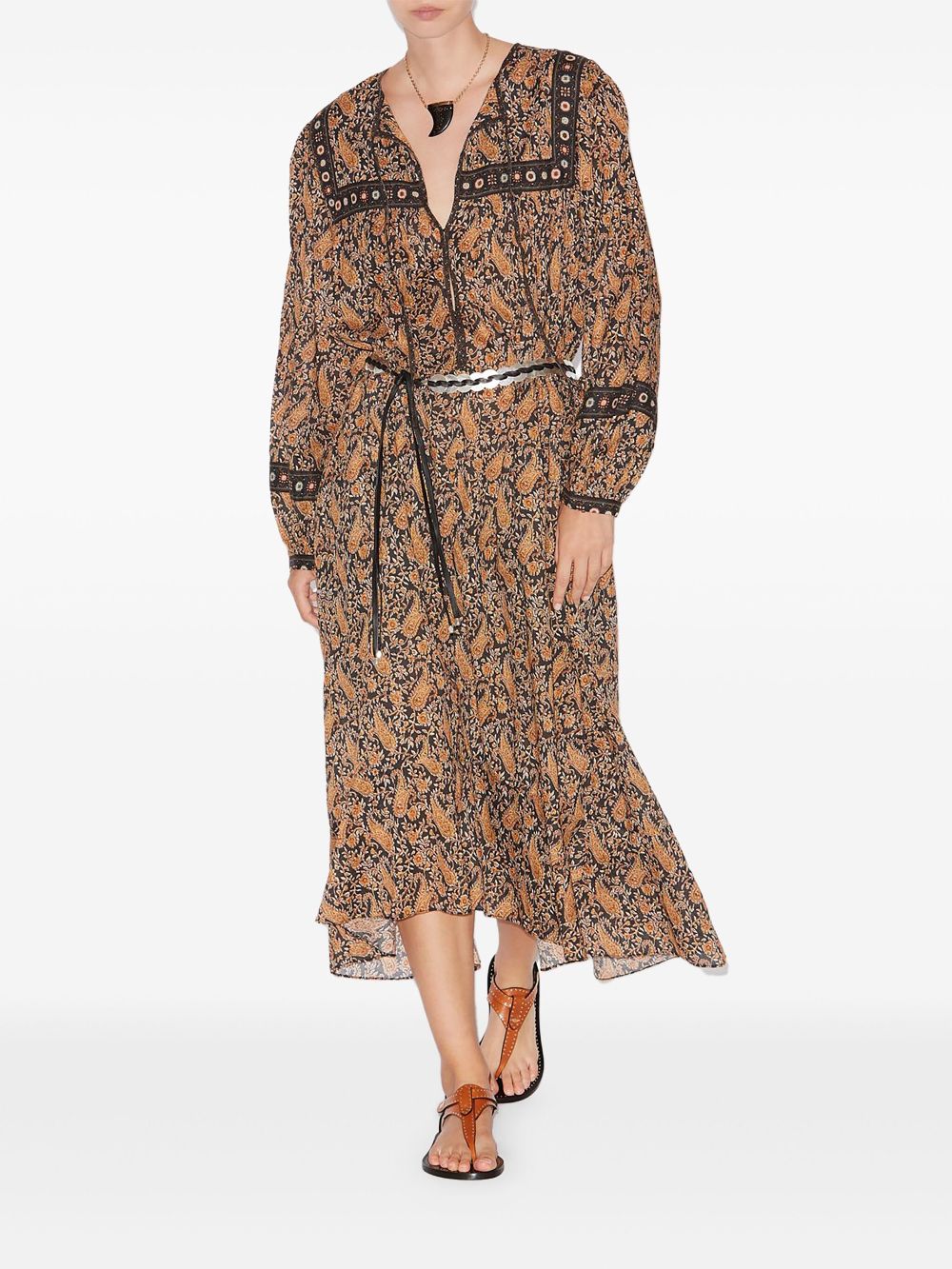 Greila dress, black-brown print