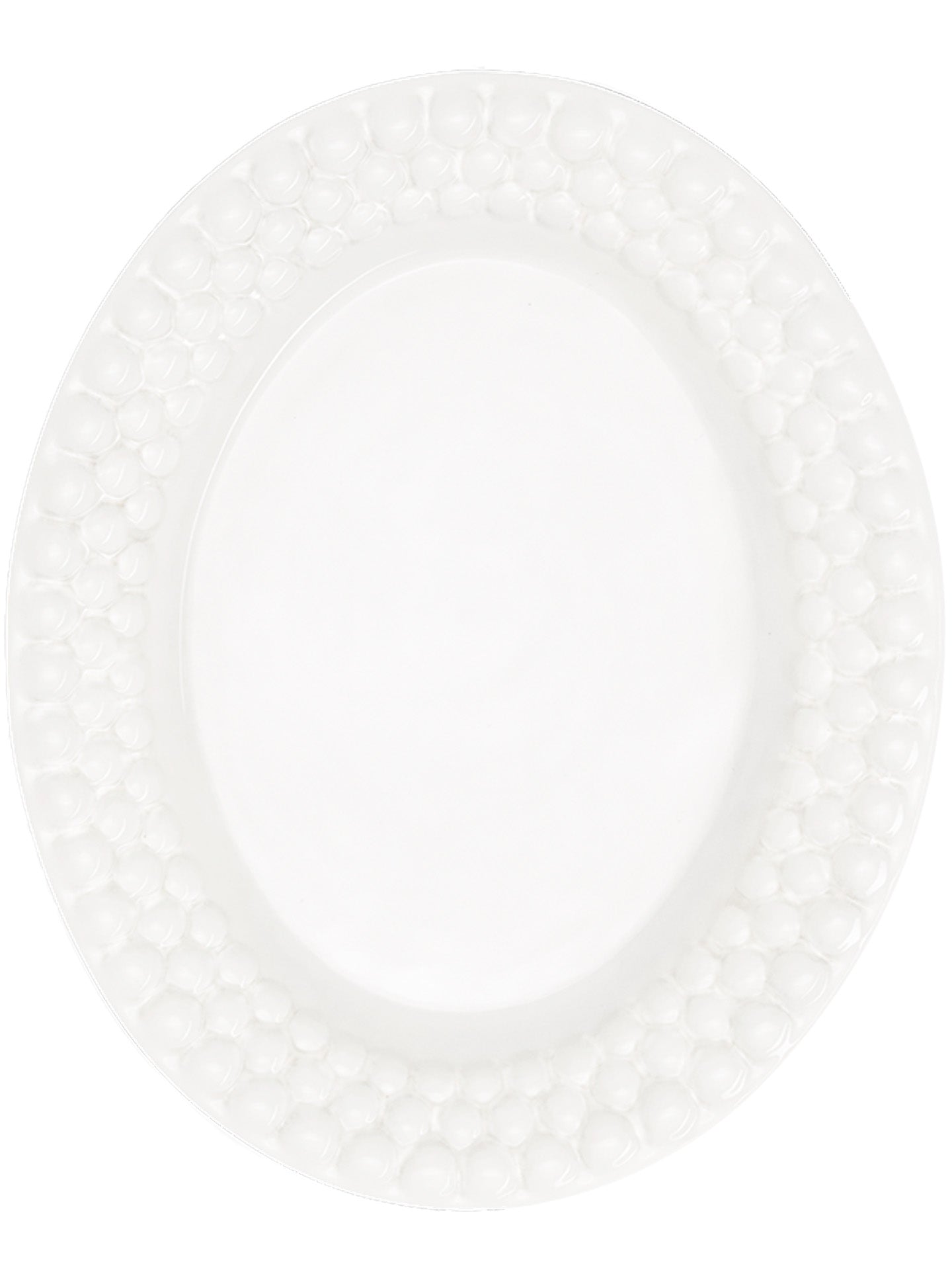Bubbles small oval platter, white (20 x 16 cm)