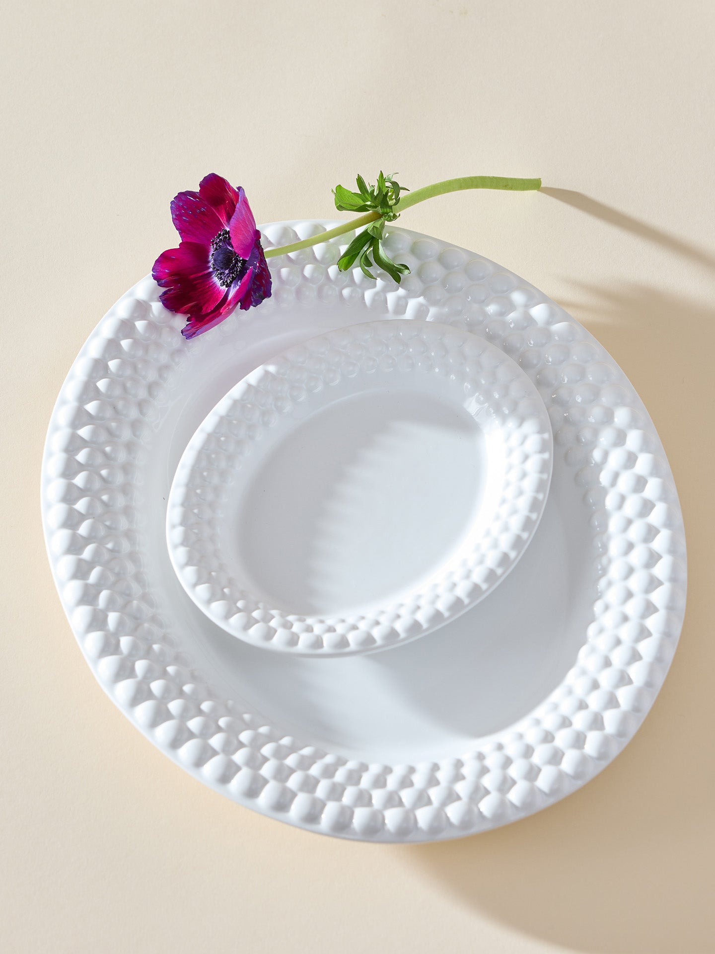 Bubbles small oval platter, white (20 x 16 cm)