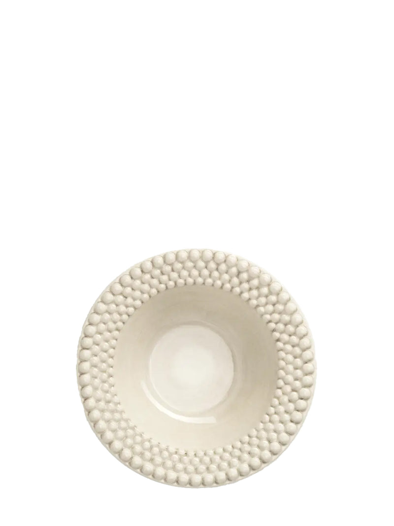 White textured bowl on a white background