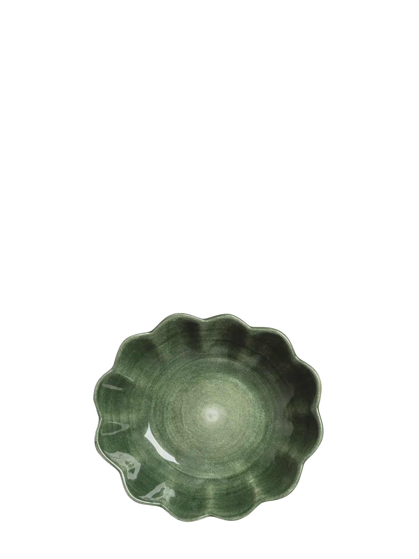 Oyster small oval bowl, dark green