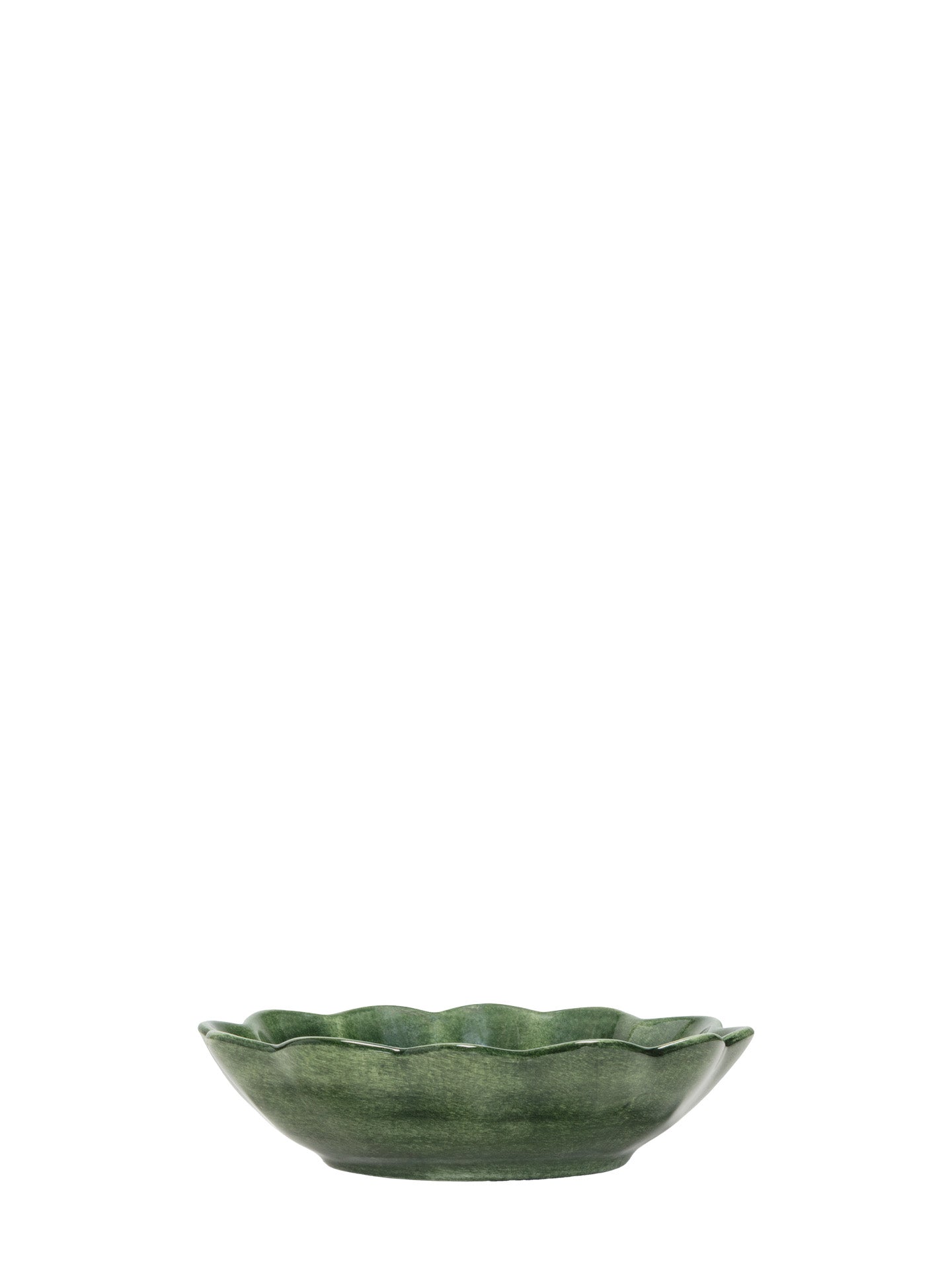 Oyster small oval bowl, dark green